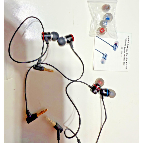 Stereo Earbuds for Oculus Quest 2 /‎ VR Headset – Dual 3.5mm– w/ Case & Adapters - Picture 3 of 9